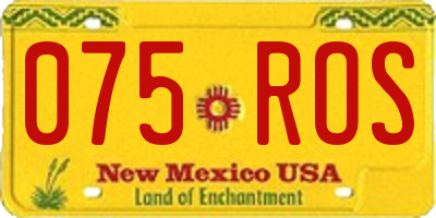 NM license plate 075ROS