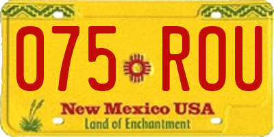 NM license plate 075ROU