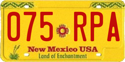 NM license plate 075RPA