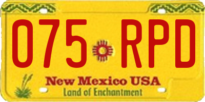 NM license plate 075RPD