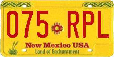 NM license plate 075RPL
