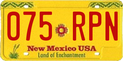 NM license plate 075RPN