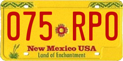 NM license plate 075RPO