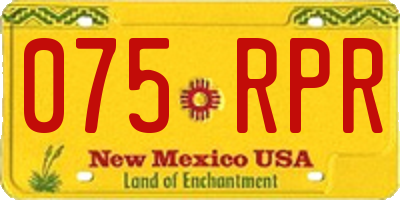 NM license plate 075RPR