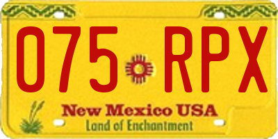NM license plate 075RPX