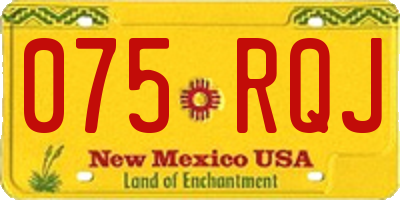 NM license plate 075RQJ
