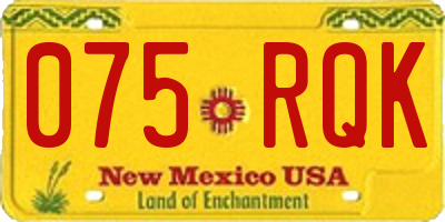 NM license plate 075RQK