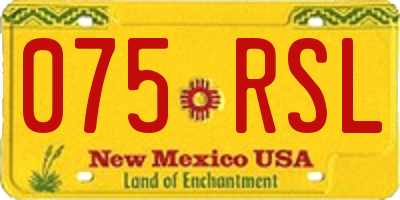 NM license plate 075RSL