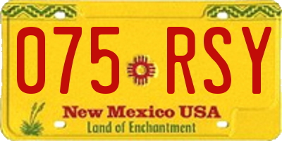 NM license plate 075RSY