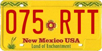 NM license plate 075RTT