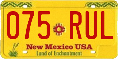 NM license plate 075RUL