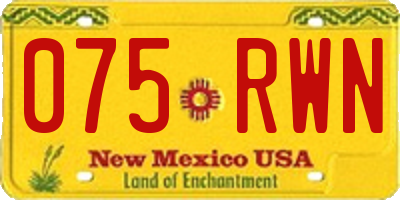 NM license plate 075RWN