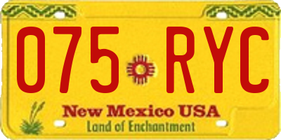 NM license plate 075RYC