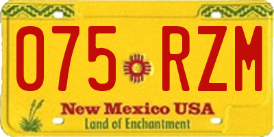 NM license plate 075RZM