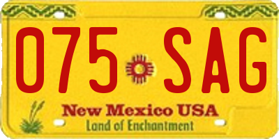 NM license plate 075SAG