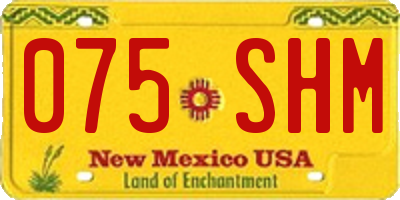 NM license plate 075SHM