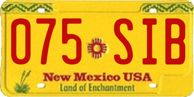 NM license plate 075SIB