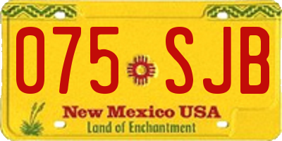 NM license plate 075SJB