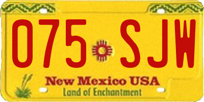 NM license plate 075SJW