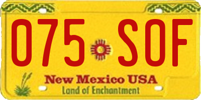 NM license plate 075SOF