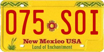 NM license plate 075SOI