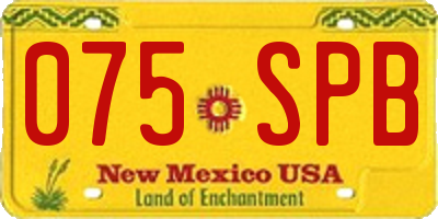 NM license plate 075SPB