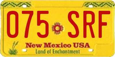 NM license plate 075SRF