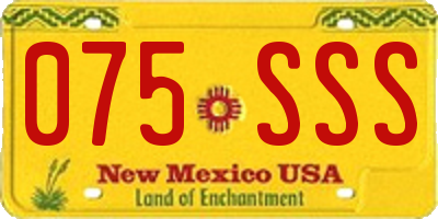 NM license plate 075SSS