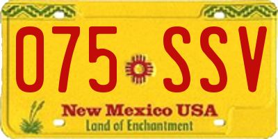 NM license plate 075SSV