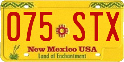 NM license plate 075STX