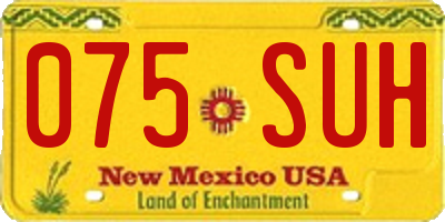 NM license plate 075SUH