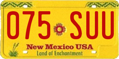 NM license plate 075SUU
