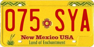 NM license plate 075SYA