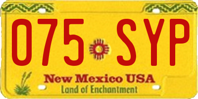 NM license plate 075SYP