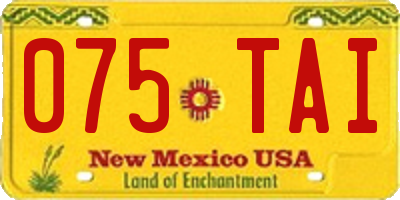 NM license plate 075TAI