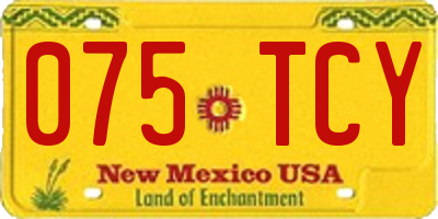 NM license plate 075TCY