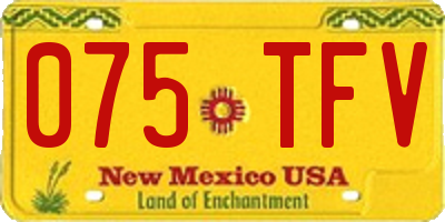 NM license plate 075TFV