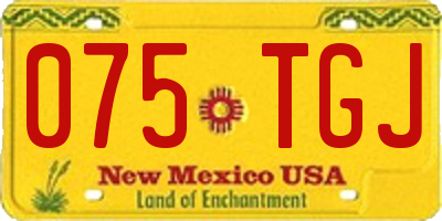 NM license plate 075TGJ