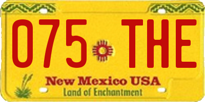 NM license plate 075THE