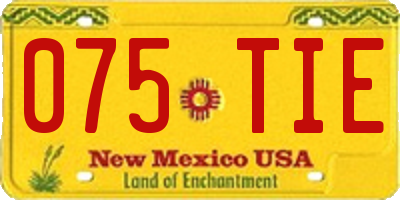 NM license plate 075TIE