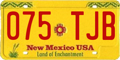 NM license plate 075TJB