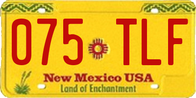 NM license plate 075TLF