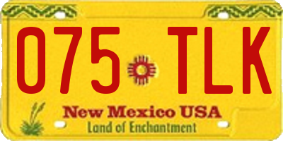 NM license plate 075TLK