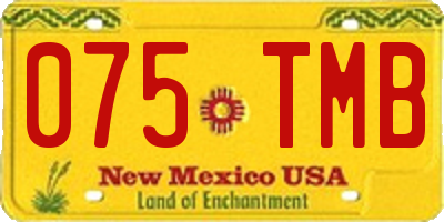 NM license plate 075TMB