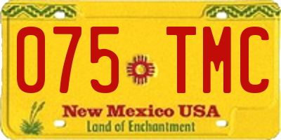 NM license plate 075TMC