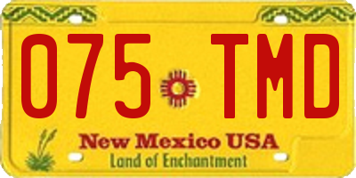 NM license plate 075TMD