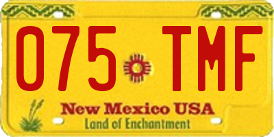 NM license plate 075TMF
