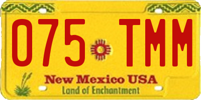 NM license plate 075TMM