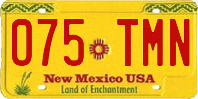 NM license plate 075TMN