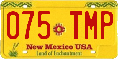 NM license plate 075TMP